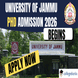 University of Jammu PhD Admission 2026 Begins @jammuuniversity.ac.in; Apply By December 29